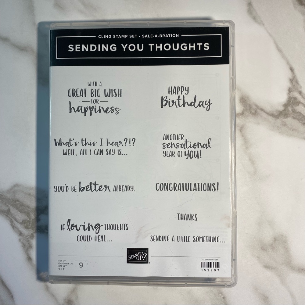 Stampin Up Sending You Thoughts Sentiment Stampin Set, 9 Piece
